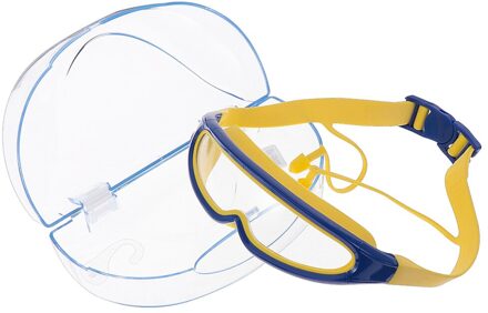 1Pc Kids Zwembril Grote Frame Bril Waterdicht Fog-Proof Zwemmen Bril Met Oordopje (Blauw)