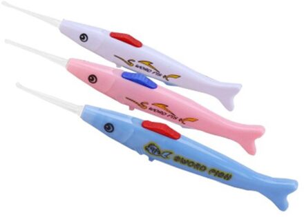 1Pc Kinderen Vis Oor Pick Lepel Met Led Licht Cleaner Oorsmeerhaakje Oor Pick Wax Licht Knipperende Curette oor Voor Baby Care