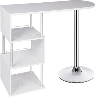 1PC Kitchen Bar Table Bistro Breakfast Dining Table Coffee Table with 3-Tier Storage Shelves for Beverage Display Space Divider