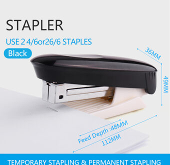 1Pc Kleur Duurzaam Nietmachine Nuttig Nietmachine Boek Papier Binding Nieten Machine Student Briefpapier Office Bindtoebehoren zwart