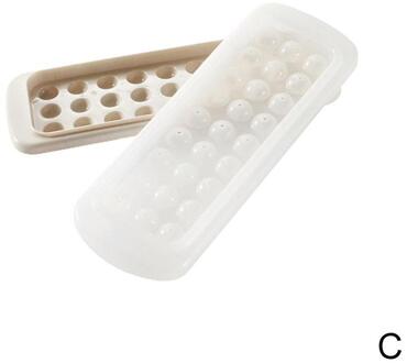 1Pc Kleurrijke Kleine Bal Ice Mold 27 Cellen Ice Tool Tray Party Bar Grade Fruit Maker Pudding Voedsel L4M6 beige