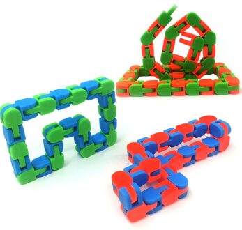 1Pc Kleurrijke Puzzel Zintuiglijke Tracks Snap En Klik Fidget Speelgoed Kids Fidget Speelgoed Stress Draaien En Vorm 24bit wacky