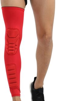 1pc Knie Pad Mouw Lange Ademend Been Protector Beschermhoes Outdoor Fitness Klimmen Basketbal Voetbal Fietsen Sportswe Rood / XL