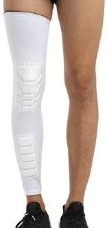1pc Knie Pad Mouw Lange Ademend Been Protector Beschermhoes Outdoor Fitness Klimmen Basketbal Voetbal Fietsen Sportswe wit / L