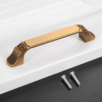 1Pc Koffie Handvat Bruin Knop W/Schroef Eenvoudige Stijl Pull 125/155Mm Lengte Klassieke Europese Decor meubels Kast Lade Keuken klein