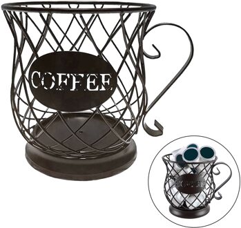 1Pc Koffie Pod Houder Koffie Capsule Opslag Mand Mok Vorm Multiuse bruin