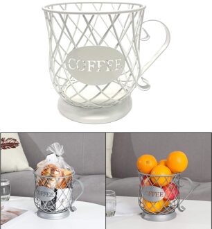 1Pc Koffie Pod Houder Koffie Capsule Opslag Mand Mok Vorm Multiuse wit