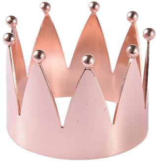 1pc Kroon Vorm Servet Gesp Handdoek Servet Ring Voor Bruiloft Recepties Cadeaus Home Hotel Banket Diner Tafel Decoratie roos goud