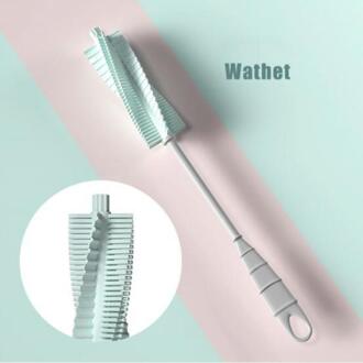 1Pc Lange Handvat Cup Borstel Babyfles Borstel Cleaner Uitloop Cup Glazen Theepot Wassen Cleaning Tool Decontaminatie Schone Borstel blauw met doos