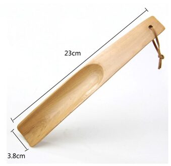1Pc Lange Handvat Schoen Hoorns Unisex Flexibele Houten Hoorn Lepel Vorm Eenvoudige Schoenlepel Vrouwen Mannen Effen Kleur Nuttig Schoenlepel naakt 23cm