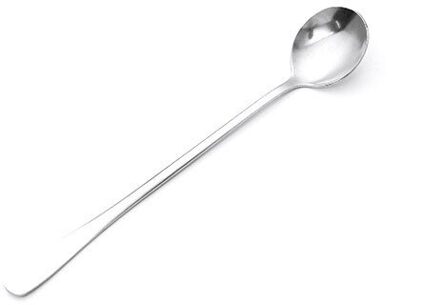 1Pc Lange Steel Roestvrij Stalen Lepel Milieu Koffie Thee Mengen Lepel Ijs Dessert Lepel Servies ronde hoofd