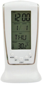 1pc LED Digitale Wekker met Blauwe Achtergrondverlichting Elektronische Kalender Thermometer Bureau LCD Klok Thuis Tafel Bureau Decoratie