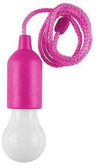 1Pc Led Pull Cord Lamp Camping Retro Night Lamp Batterij Power Opknoping Lichten Kleurrijke Draagbare Opknoping Lamp Outdoor Verlichting roze