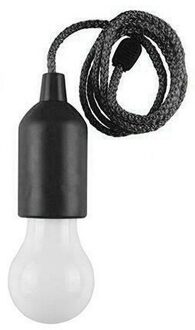 1Pc Led Pull Cord Lamp Camping Retro Night Lamp Batterij Power Opknoping Lichten Kleurrijke Draagbare Opknoping Lamp Outdoor Verlichting zwart