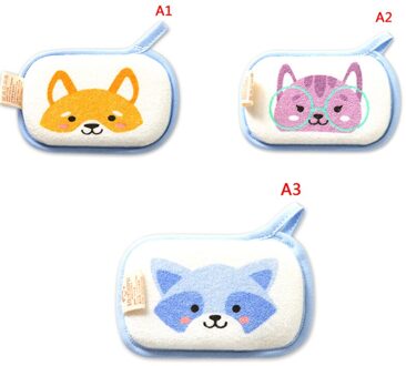 1Pc Leuke Cartoon Baby Bad Borstel Zachte Bad Spons Baby Douche Spons Blauw