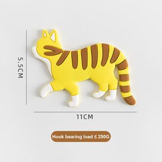 1Pc Leuke Magneten Japanse Cartoon Kat Dier Koelkast Sterke Magneten Haak Staart Buigbare Sleutelhanger Opslag Haak Keuken decor 04 geel