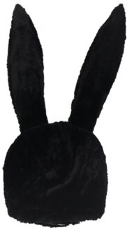 1Pc Leuke Meisjes Hoed Pluche Konijn Bunny Oren Hoed Oorklep Cap Hoofd Warmer Foto Levert Voor Kinderen zwart