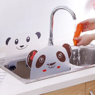 1Pc Leuke Panda Sucker Cup Water Splash Water Ondoordringbare Baffle Screen Wastafel Wastafel Stand Keuken Accessoires Gadgets Tool