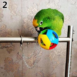 1Pc Leuke Papegaai Speelgoed Vogel Hollow Bell Bal Huisdier Vogel Plastic Chew Ball Chain Kooi Speelgoed Voor Papegaai valkparkiet Parkiet Apparatuur 2