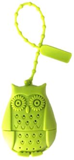 1Pc Leuke Siliconen Leuke Uil Tea Leaf Zeef Losse Herbal Spice Zetgroep Filter Diffuser Creatieve Bar Gereedschap Keuken Accessoires groen