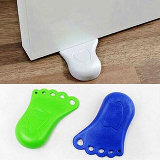 1Pc Leuke Voet Vorm Vinger Veiligheid Deur Stopper Siliconen Home Office Stopt Protector Wedge Deur Catcher Blok willekeurig kleur