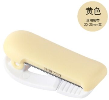 1Pc Leuke Washi Tape Cutter Tool Tape Cutter Set Organizer Cutter Dispenser Kantoor Kawaii School huang se