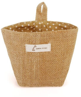 1Pc Linnen Katoen Stof Pouch Muur Deur Closet Opknoping Organizer Bag Desktop Opslag Mand Opknoping Opslag Container 01
