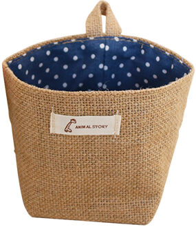 1Pc Linnen Katoen Stof Pouch Muur Deur Closet Opknoping Organizer Bag Desktop Opslag Mand Opknoping Opslag Container 02