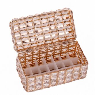 1Pc Lipstick Crystal Opbergdoos Desktop Thuis Cosmetica Lipgloss Container Organizer Met Cover