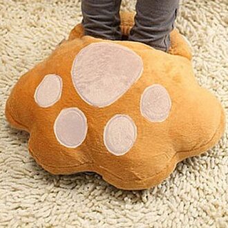 1Pc/Lotv Leuke Grote Cartoon Voeten Warm Slippers Usb Voet Warmer Schoenen Computer Pc Elektrische Warmte Slipper Soft en Comfortabel 461350 koffie