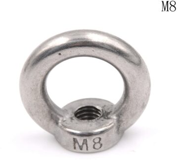 1Pc M8 Eye Moer Rvs Marine Lifting Eye Moer Ring Moer Loop Gat Voor Kabel Touw Lifting