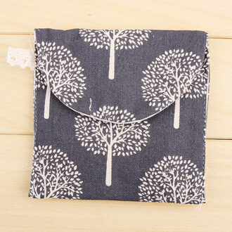 1Pc Maandverband Pouch Servet Opbergtas Sleutel Opbergtas Portemonnee Credit Card Pakket Zakken klein beige tree