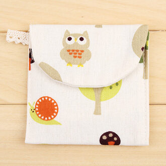 1Pc Maandverband Pouch Servet Opbergtas Sleutel Opbergtas Portemonnee Credit Card Pakket Zakken owl