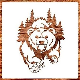 1Pc Maat 30*30Cm Bos Beer En Poten Patroon Mandala Stencils Sjabloon Voor Tegels Muur Meubilair decoratieve Schilderkunst