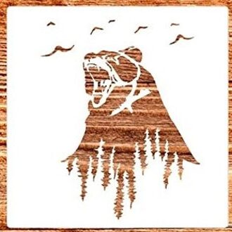 1Pc Maat 30*30Cm Bos Beer En Poten Patroon Mandala Stencils Sjabloon Voor Tegels Muur Meubilair decoratieve Schilderkunst