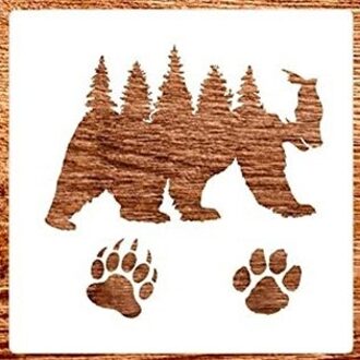 1Pc Maat 30*30Cm Bos Beer En Poten Patroon Mandala Stencils Sjabloon Voor Tegels Muur Meubilair decoratieve Schilderkunst