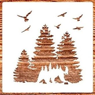 1Pc Maat 30*30Cm Bos Beer En Poten Patroon Mandala Stencils Sjabloon Voor Tegels Muur Meubilair decoratieve Schilderkunst