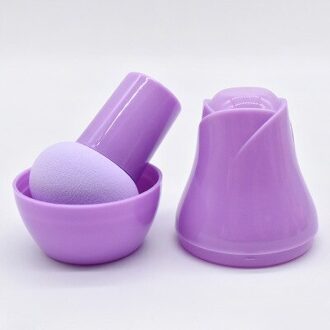 1pc Make Up Spons Draagbare Kleurrijke Paddestoel Hoofd Droge en Natte Dual Purpose Poederdons Clear met Bloemen Cosmetische pakket