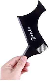 1Pc Mannen Baard Shaping Tool Haar Liner Template Pro Stencil Kam Shaper Voor Styling Met Trimmer, scheermes Of Clippers Perfect zwart