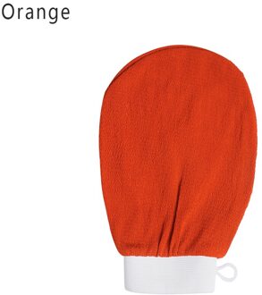 1Pc Marokkaanse Hammam Exfoliërende Mitt Kessa Scrub Handschoen Voorbereiding Duurzaam Douche Scrub Handschoenen Body Facial Tan Massage Mitt A oranje