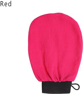 1Pc Marokkaanse Hammam Exfoliërende Mitt Kessa Scrub Handschoen Voorbereiding Duurzaam Douche Scrub Handschoenen Body Facial Tan Massage Mitt A rood