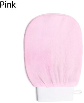1Pc Marokkaanse Hammam Exfoliërende Mitt Kessa Scrub Handschoen Voorbereiding Duurzaam Douche Scrub Handschoenen Body Facial Tan Massage Mitt A roze
