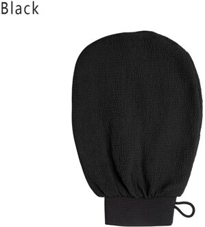 1Pc Marokkaanse Hammam Exfoliërende Mitt Kessa Scrub Handschoen Voorbereiding Duurzaam Douche Scrub Handschoenen Body Facial Tan Massage Mitt A zwart