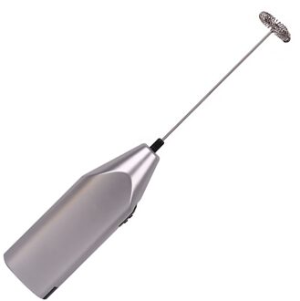 1Pc Melk Drinken Koffie Whisk Mixer Elektrische Eiklopper Frother Foamer Mini Handvat Stirrer Praktische Keuken Koken Tool zilver