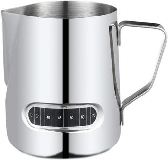 1Pc Melk Opschuimen Werper Koffie Latte Art Jug Cup Met Thermometer Sticker Rvs Creamer Opschuimen Jug Espresso Gereedschap 01