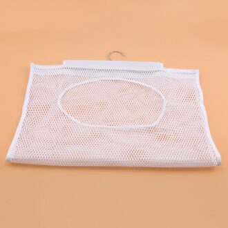 1Pc Mesh Vouwen Vuile Waszak Opknoping Op De Muur Deur Opslag Mand Draagbare Ruimtebesparend Huishoudelijke Opbergtas wit
