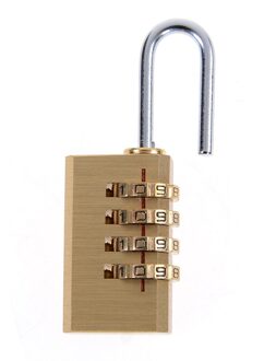 1Pc Messing Mini 4 Cijfers Aantal Wachtwoord Code Lock Combinatie Hangslot Pad Lock Resettable Voor Reizen Bag Deur 6cm X 2Cm X 1Cm