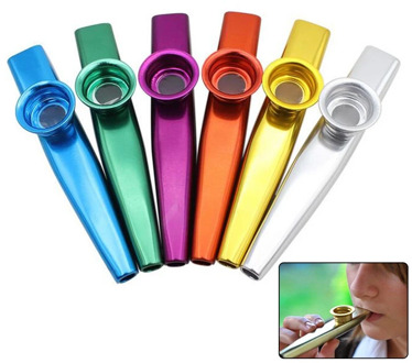 1pc Metal Kazoo With 6 Kazoo Flute Diaphragm Mouth Flute Harmonica For Beginners Kids Adult Party Gifts Musical Instrument
