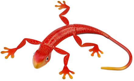 1Pc Metalen Gekko 3D Indoor Outdoor Opknoping Ornament Muur Art Sculptuur Decor rood