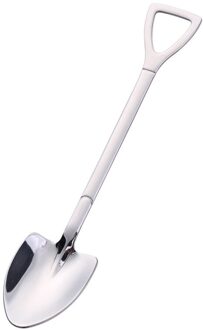 1Pc Metalen Ijs Koffie Lepel Schop Vorm Shell Thee Lepels 2 Kleuren Afternoon Tea Dessert Lange Handvat lepel B